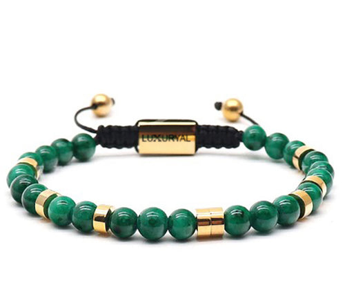 Golden Green Jade Lucky Bracelet
