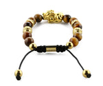 Golden Lucky Pixiu Dragon With Tiger Eye Stones (PVD)