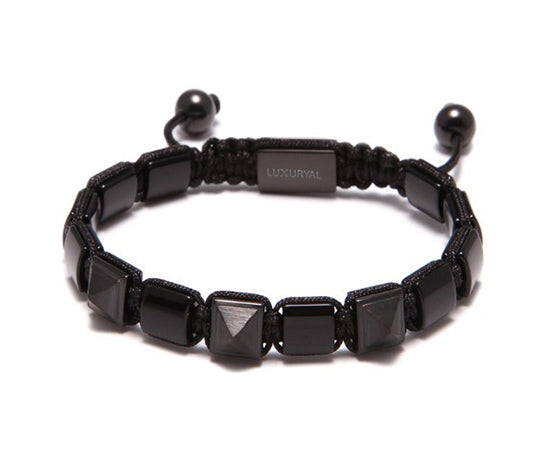 Black Square Pyramid With Black Onyx Stones