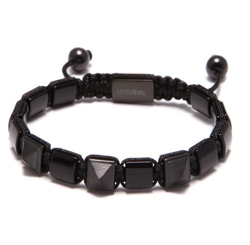 Black Square Pyramid With Black Onyx Stones