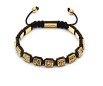 Luxury Golden Squares With Macrame Cord