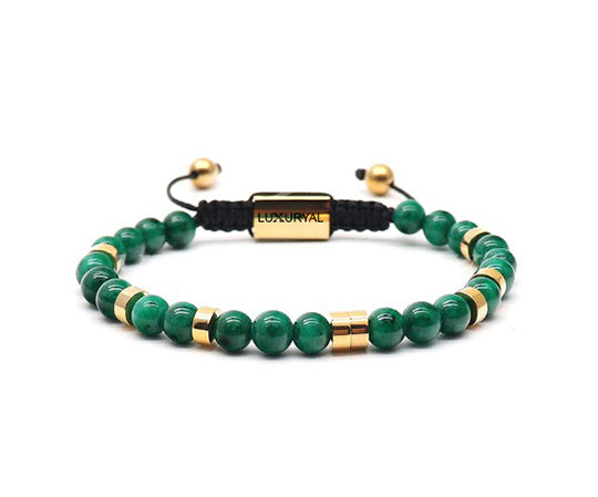 Golden Green Jade Lucky Bracelet