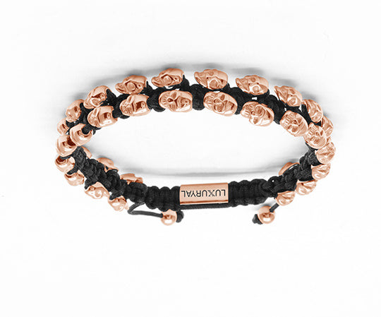 Rose Gold Skulls With Macrame Cord