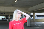 RED WITH WHITE LOGO LUXURIOUS T-SHIRT