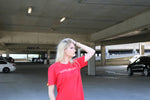 RED WITH BLACK LOGO LUXURIOUS T-SHIRT