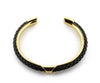 Genuine Leather Golden Bangle