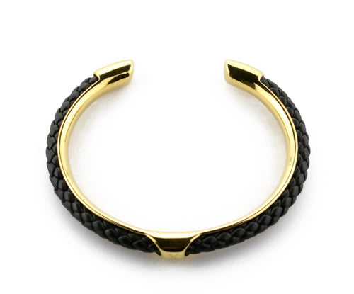 Genuine Leather Golden Bangle