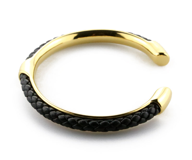 Genuine Leather Golden Bangle