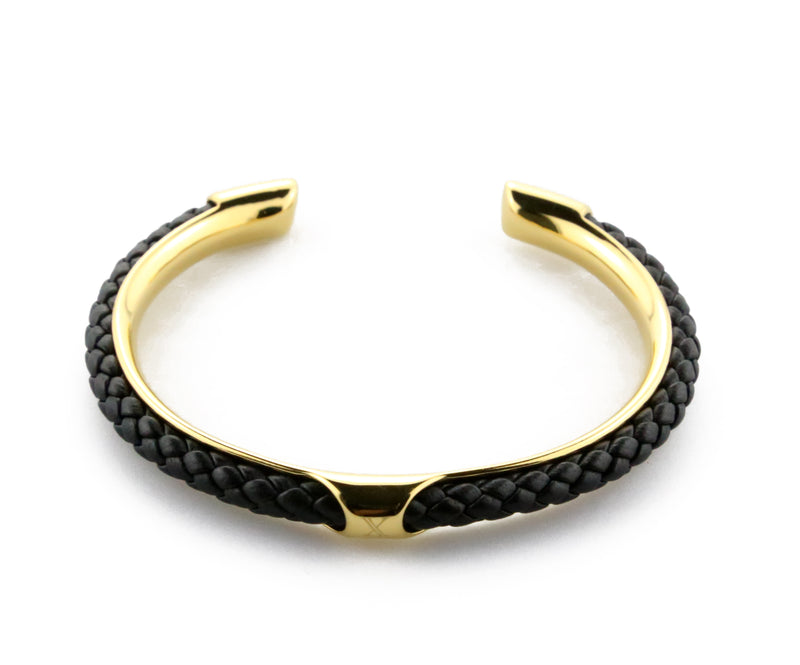 Genuine Leather Golden Bangle